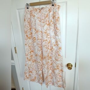 Joie Floral Print Linen Pants Pockets Wide Leg Resortwear Vacation Spring Beach